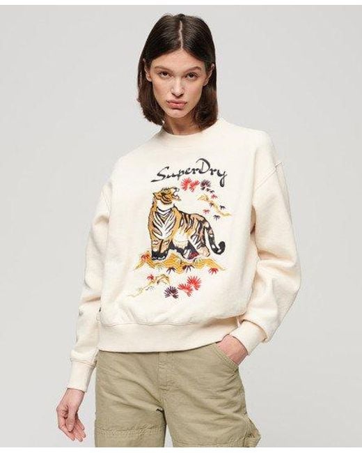 Superdry Natural Suika Embroidered Loose Sweatshirt