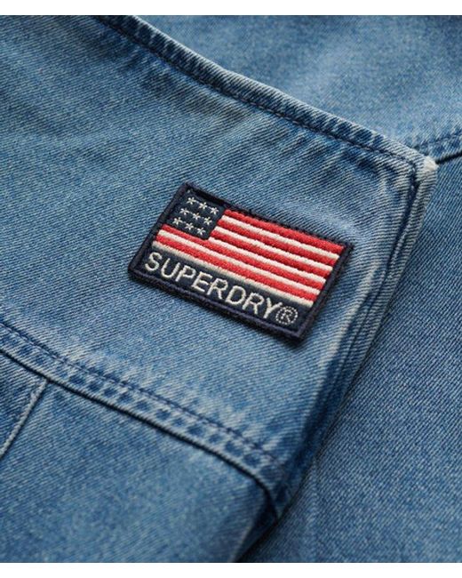 Superdry Blue & Co Pleated Patched Mini Skirt