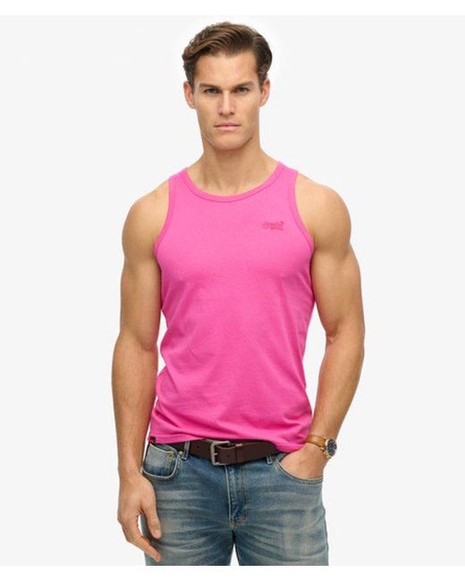 Superdry Pink & Co Essential Logo Vest Top for men