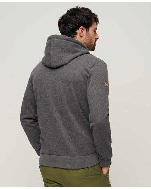 Superdry Gray Workwear Flock Graphic Hoodie for men