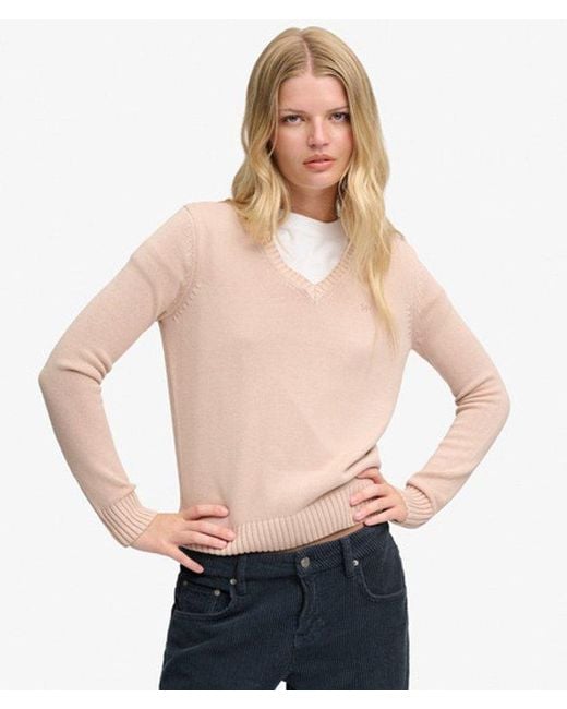 Superdry Natural & Co Washed V Neck Jumper