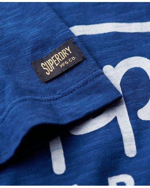 Superdry Blue Copper Label Script T-shirt - Size: Xl for men