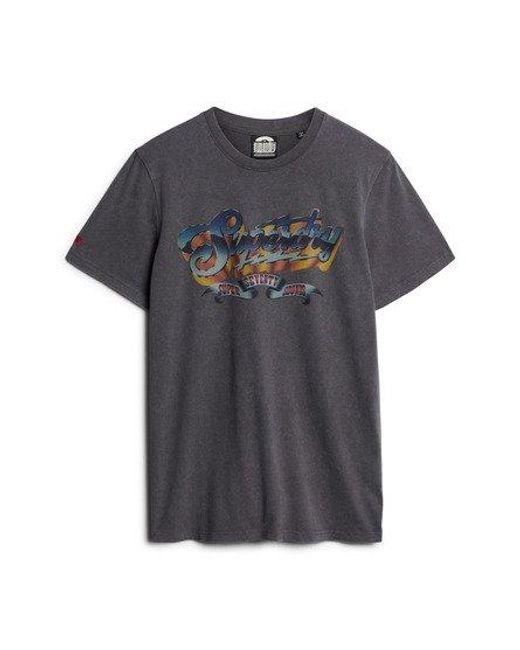 T-shirt à motif groupe de rock Superdry pour homme en coloris Gray