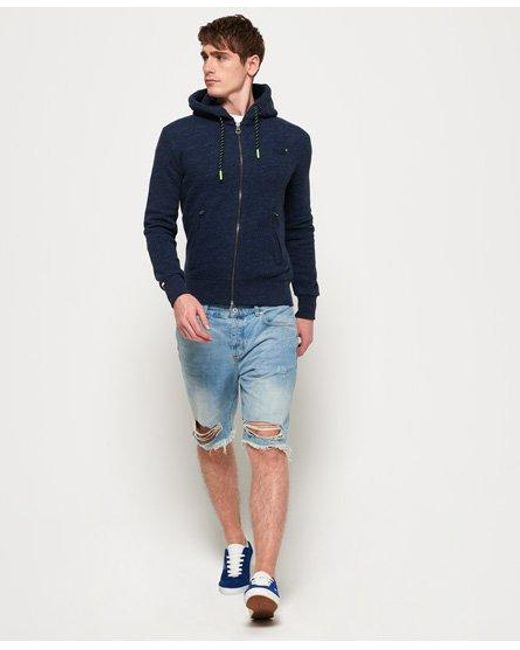 Superdry Blue Label Hyper Pop Zip Hoodie Depths Grit for men