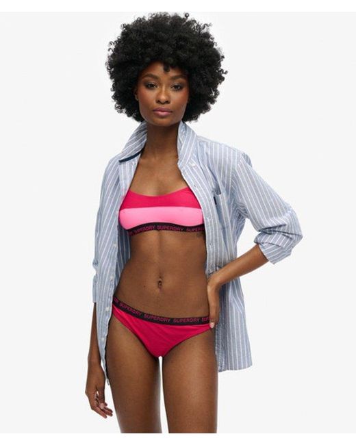 Superdry Red & Co Ladies Striped Elastic Bralette Bikini Top