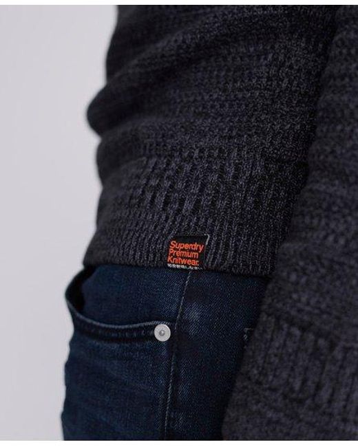Superdry Blue Keystone Henley Jumper Lead Twist for men
