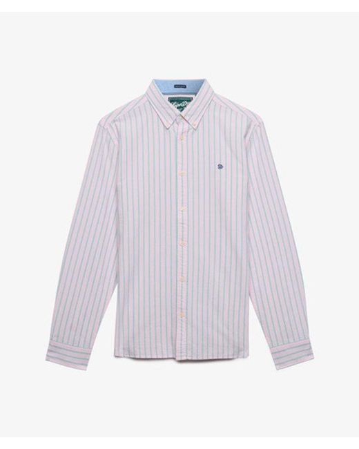 Superdry Purple & Co Preppy Oxford Long Sleeve Shirt for men