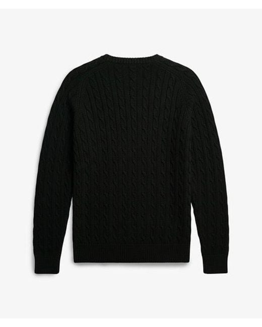 Superdry Black & Co Slouchy Cable Knit Jumper