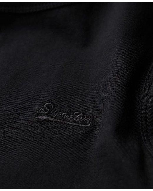 Superdry Black Classic Essential Logo Vest Top for men
