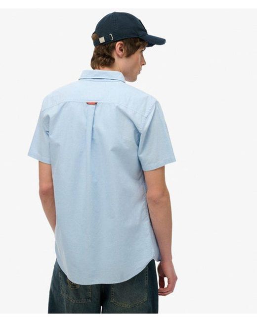 Superdry Blue & Co Oxford Short Sleeve Shirt for men