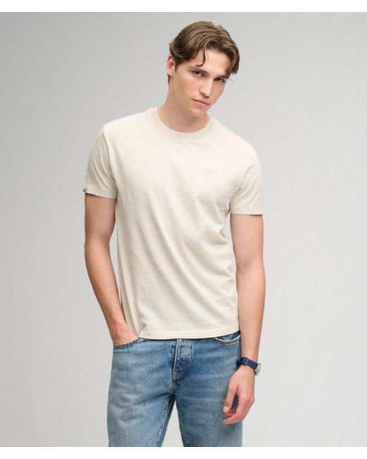 Superdry Gray & Co Essential Serif Logo Embroidered T-shirt for men