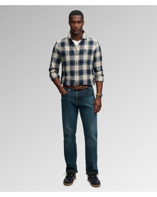 Superdry Blue & Co Long Sleeve Cotton Lumberjack Shirt for men