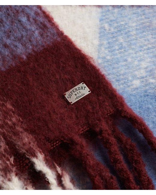 Superdry Red & Co Check Patterned Scarf