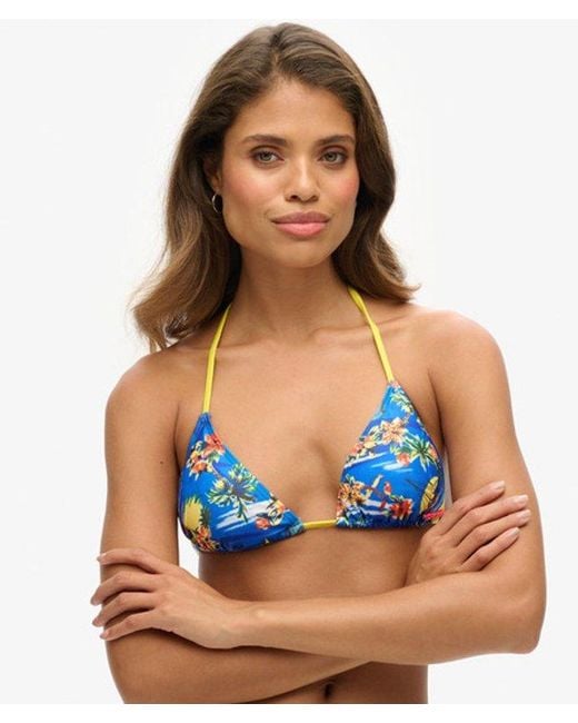 Superdry Blue & Co String Triangle Bikini Top