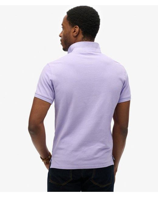 Superdry Purple Vintage Destroy Polo Shirt for men