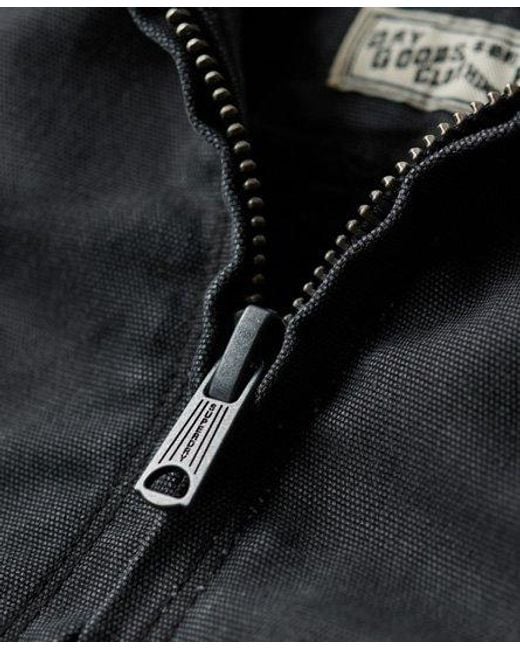 Superdry Black Vintage Workwear Hooded Bomber Jacket for men