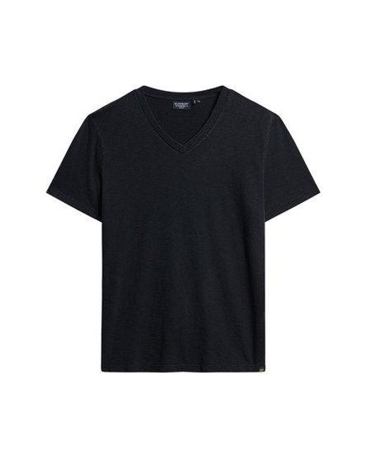 Superdry Black V-neck Slub Short Sleeve T-shirt for men