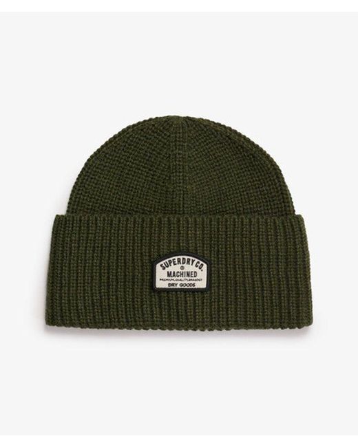 Superdry Green & Co Trucker Knitted Beanie Hat for men