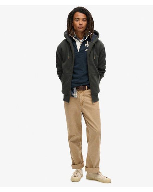 Superdry Black & Co Borg Lined Zip Hoodie for men
