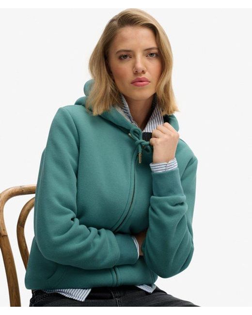 Superdry Green & Co Essential Borg Lined Zip Hoodie