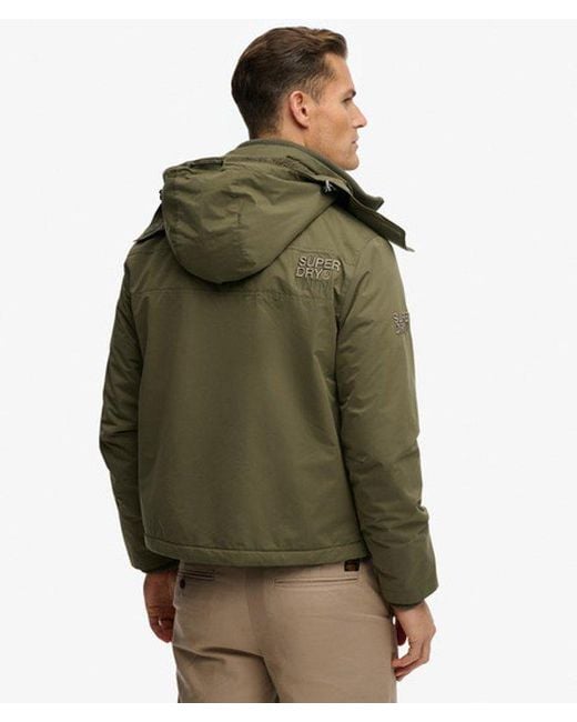 Superdry Green Hooded Microfibre Arctic Windcheater Jacket for men