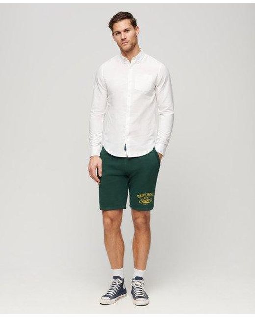 Superdry White Organic Cotton Studios Linen Button Down Shirt for men