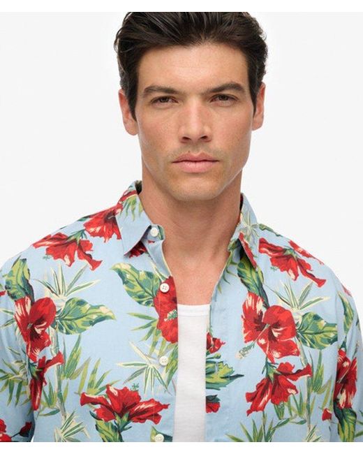 Superdry Red & Co Hawaiian Printed Shirt for men