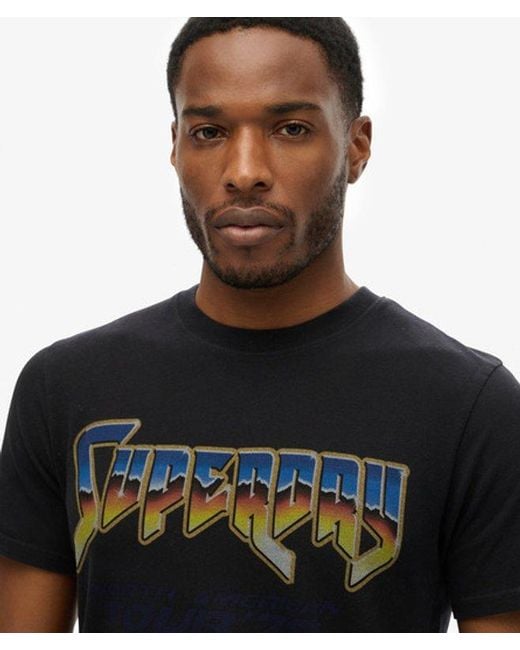 Superdry Black & Co Classic Rock Graphic Band T-shirt for men