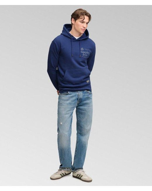 Superdry Blue & Co 1954 Company Relaxed Hoodie for men