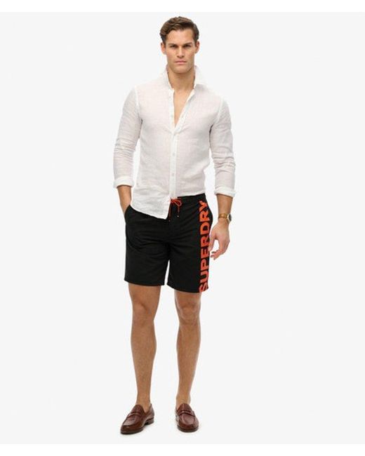 Homme Short De Surf Classique À Logo Longueur 48 Cm Taille Superdry pour homme en coloris Black