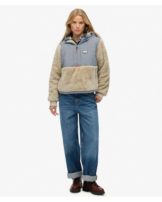 Superdry Blue Super Soft Hybrid Half Zip Jacket