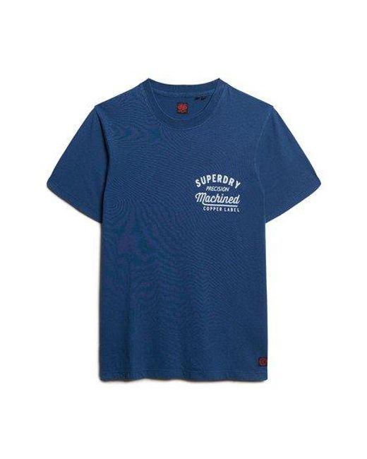 Superdry Blue Oversized Copper Label Chest Graphic T-shirt