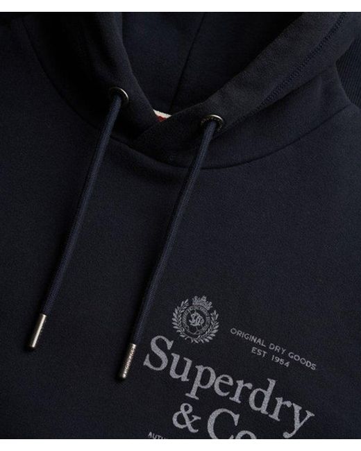 Superdry Blue 1954 Company Relaxed Hoodie for men