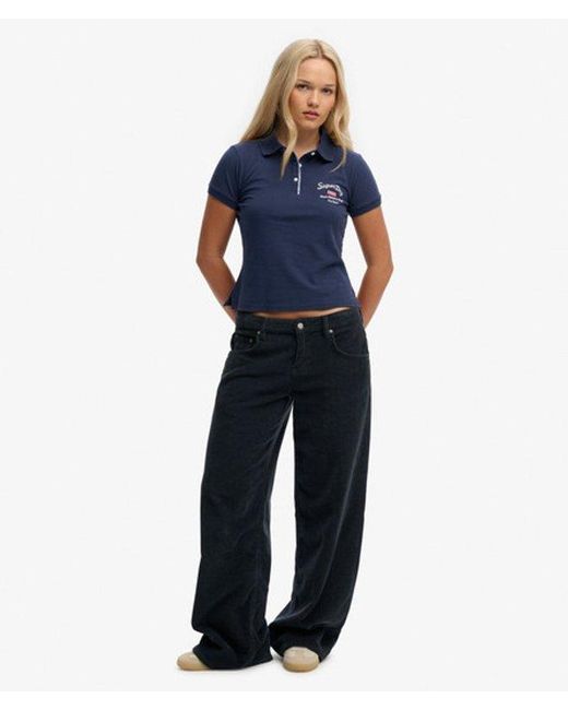 Superdry Blue & Co Athletic Essentials Graphic Polo Top