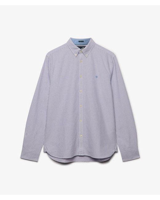 Superdry Blue Preppy Oxford Long Sleeve Shirt for men