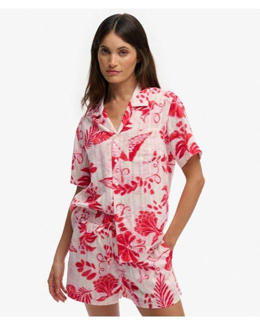Superdry Red & Co Beach Printed Short Sleeve Shirt