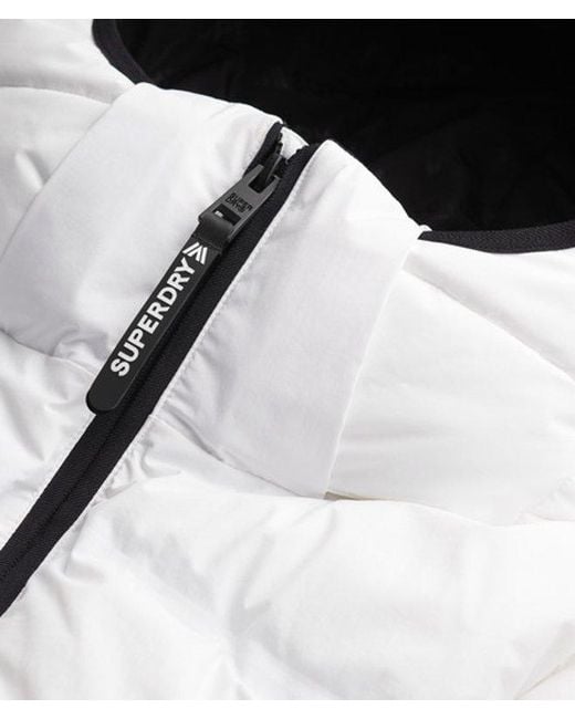 Superdry White Hooded Ski Bomber Jacket