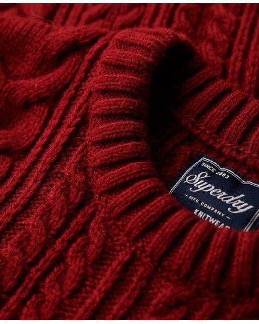 Superdry Red Jacob Crew Jumper for men