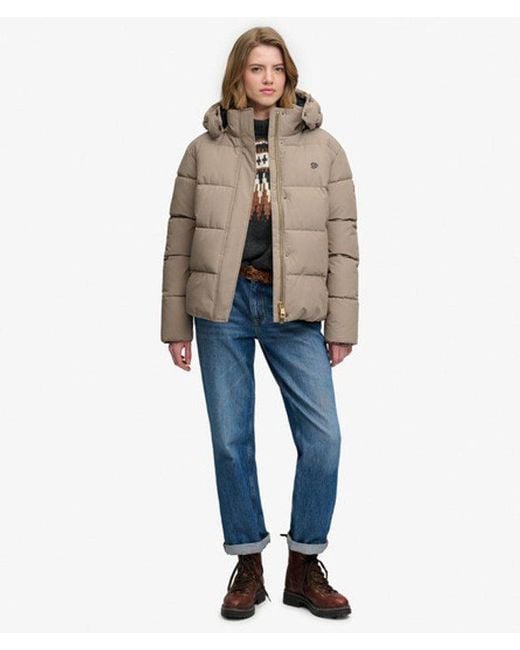 Superdry Natural Premium Hooded Puffer Jacket