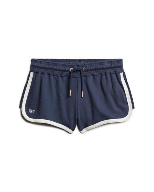 Superdry Blue & Co Ladies Striped Athletic Essential Logo Racer Shorts