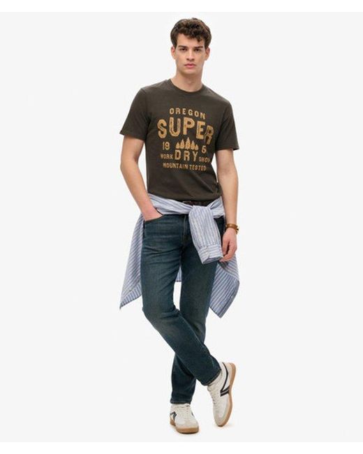 Superdry Black Work Shop T-Shirt for men