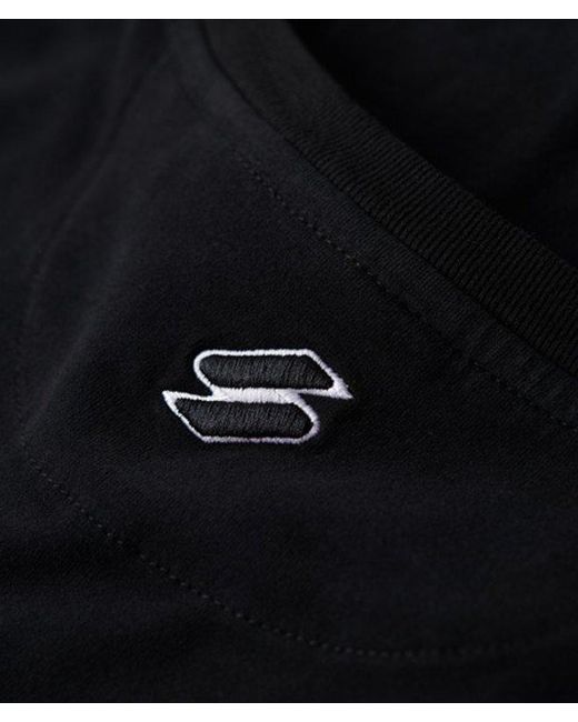 Superdry Black & Co Sport Luxe Logo Fitted Cropped T-shirt