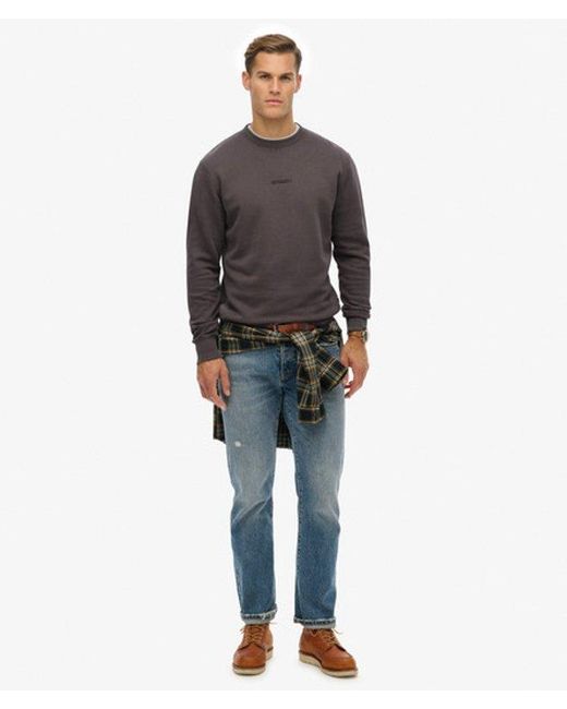 Superdry Gray & Co Micro Logo Crew Sweatshirt for men