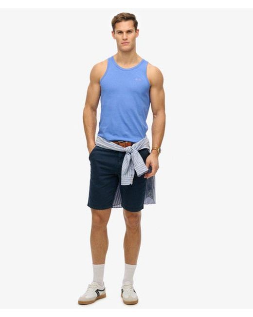 Superdry Essential Logo Tanktop in het Blue voor heren