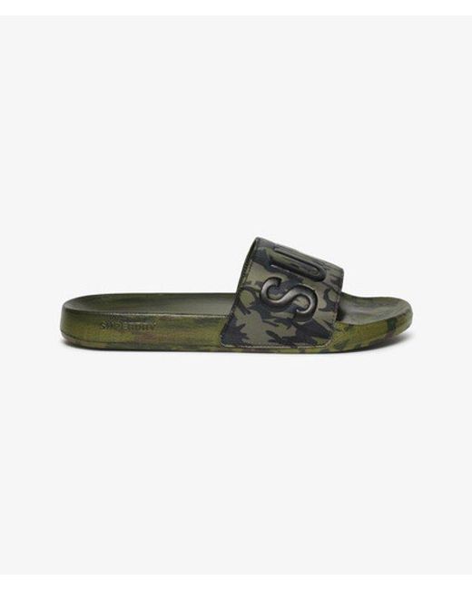 Superdry Green & Co Core Camo Pool Sliders for men