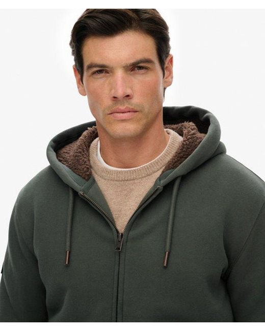Superdry Gray & Co Borg Lined Zip Hoodie for men