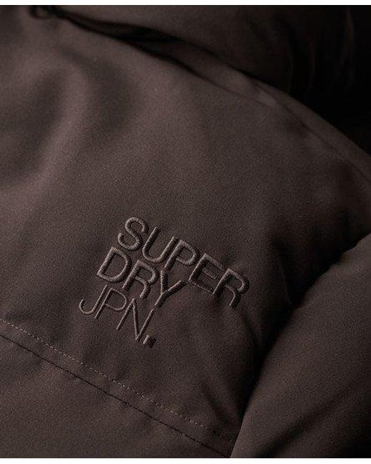 Superdry Korte Everest Pufferjas Met Capuchon in het Brown voor heren
