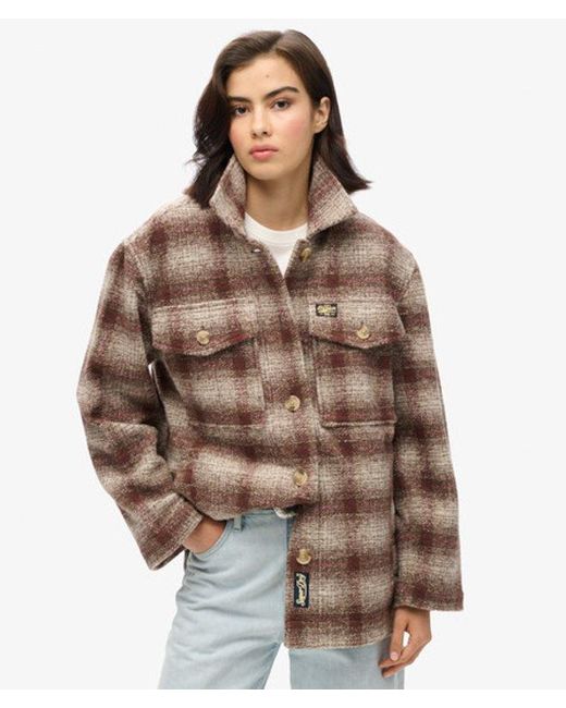 Superdry Brown Heavyweight Unlined Overshirt