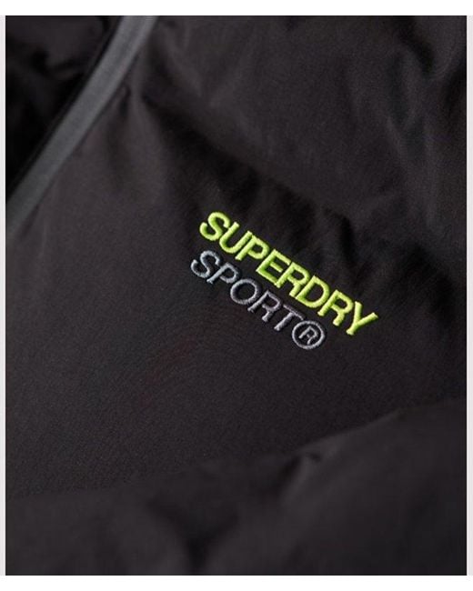 Superdry Wijdvallende Pufferjas Met Capuchon in het Black voor heren