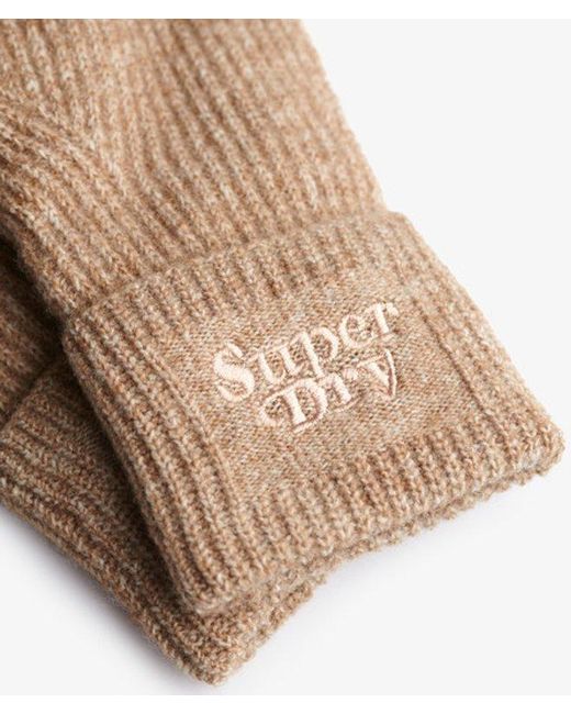 Superdry Natural & Co Soft Rib Knit Gloves